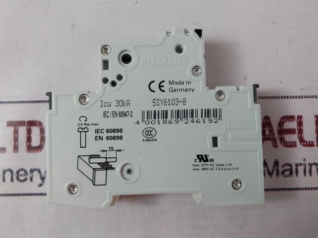 Siemens 5Sy6103-8 Miniature Circuit Breaker 230/400V