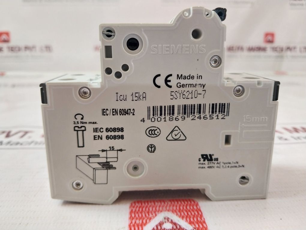 Siemens 5Sy6210-7 5Sy62 Mcb C10 Miniature Circuit Breaker