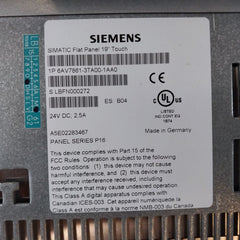 Siemens 6Av7861-3Ta00-1Aa0 Simatic Flat Panel