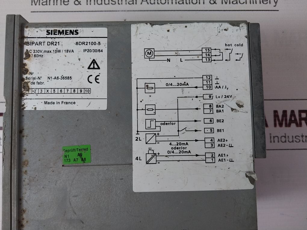 Siemens Sipart Dr21 6Dr2100-5 Process Controller Ac 230V