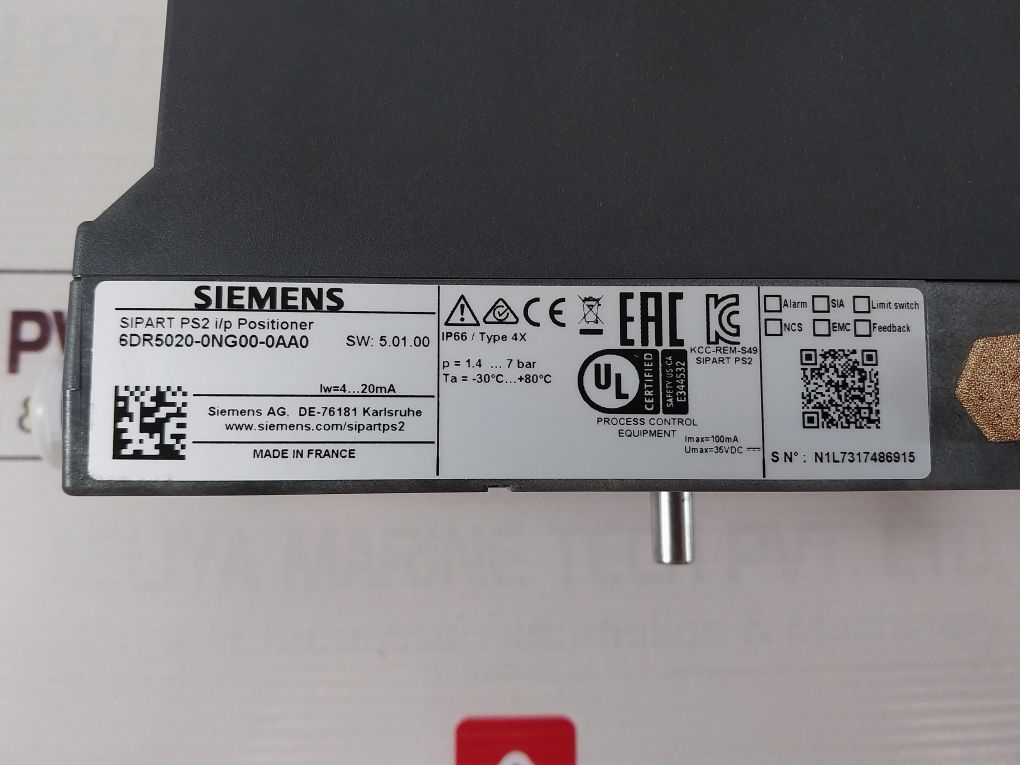 Siemens 6Dr5020-0Ng00-0Aa0 Sipart Ps2 I/P Positioner Sw: 5.01.00