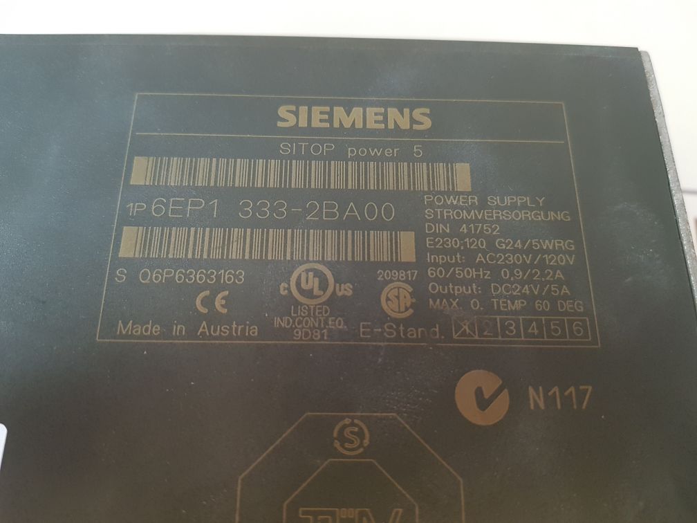 Siemens 6Ep1333-2Ba00 Sitop Power 5 Power Supply
