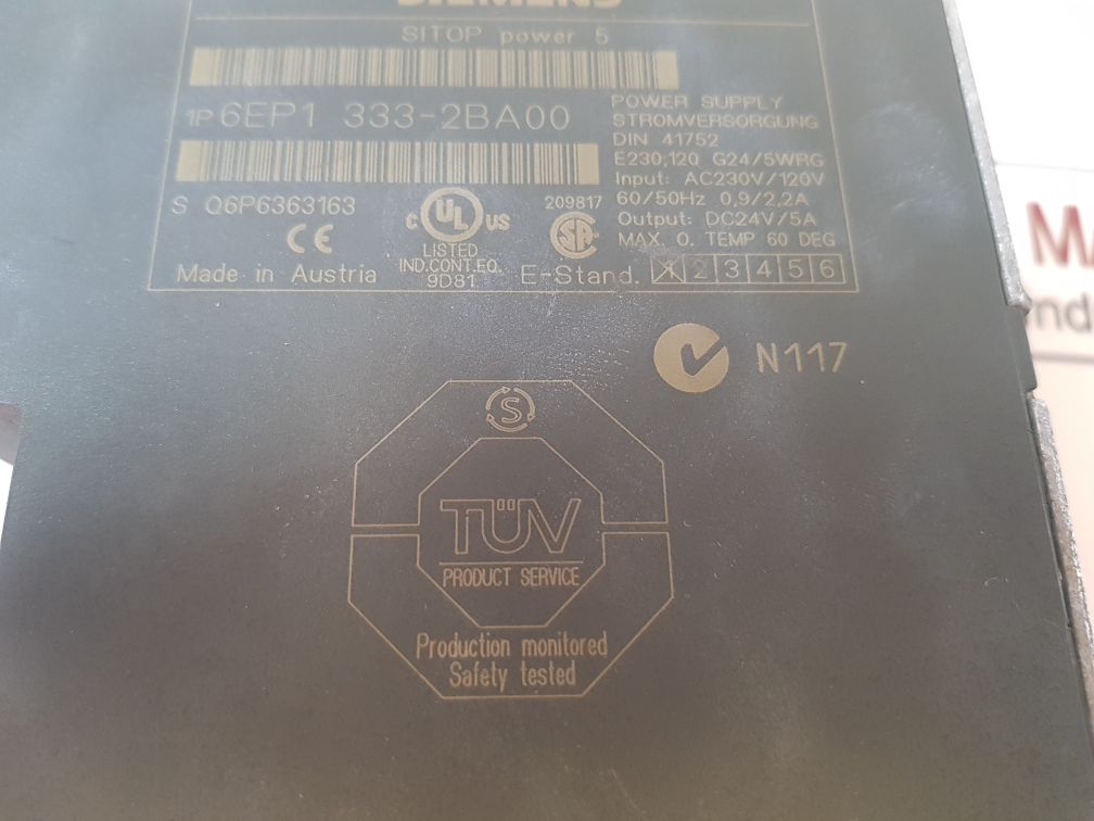 Siemens 6Ep1333-2Ba00 Sitop Power 5 Power Supply
