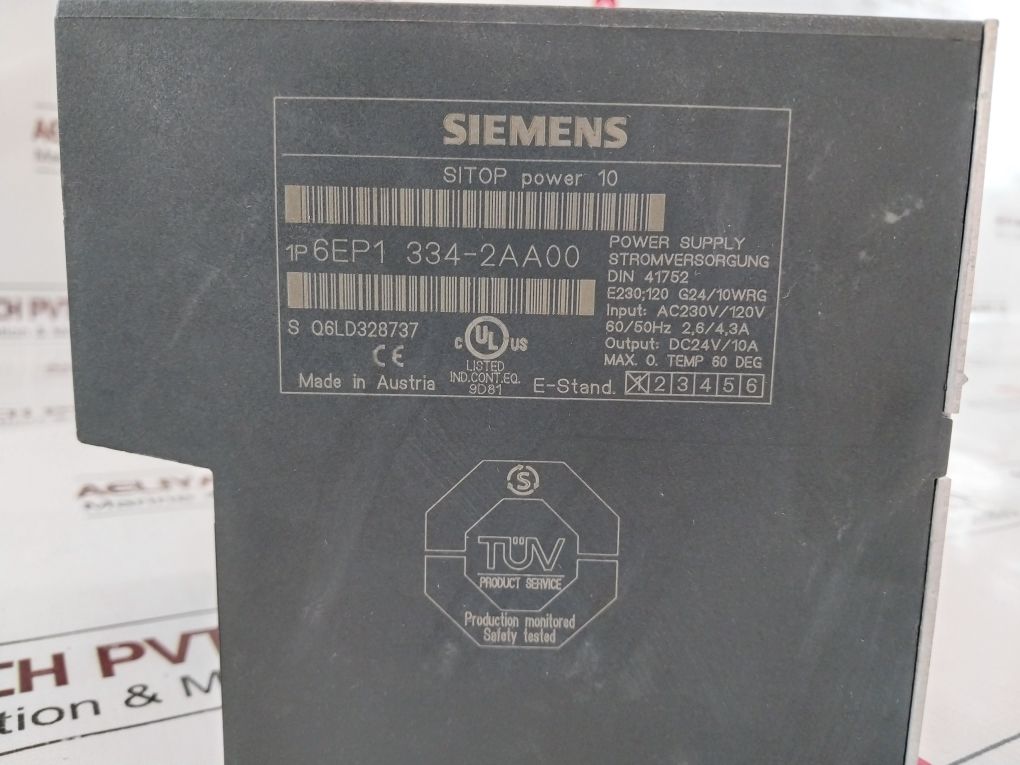 Siemens 6Ep1334-2Aa00 Power Supply 60/50 Hz