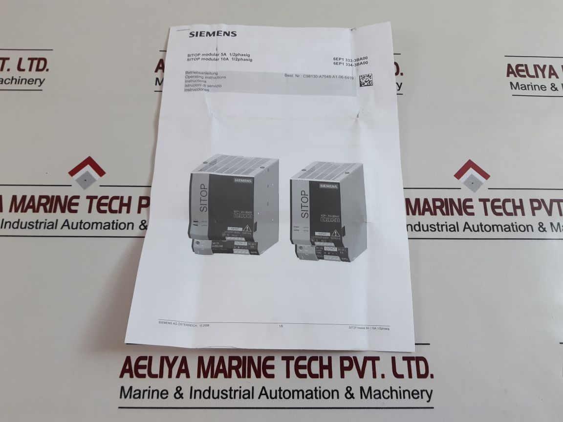 Siemens Sitop 6Ep1334-3Ba00 Power Supply Module
