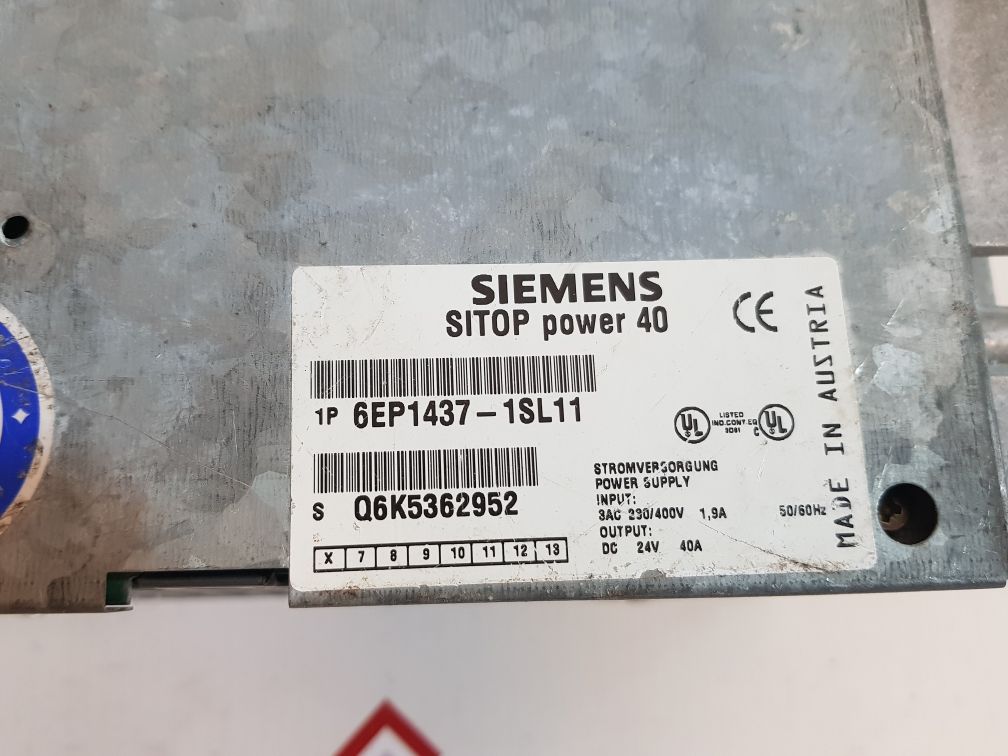 Siemens Sitop 6Ep1437-1Sl11 Power Supply