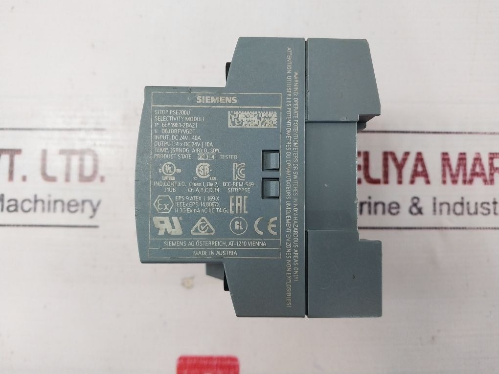 Siemens 6Ep1961-2Ba21 Selectivity Module