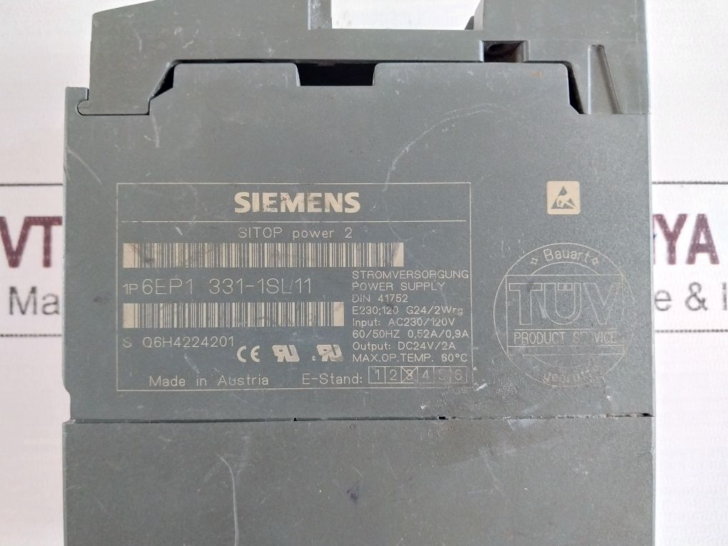 Siemens 6Ep1 331-1Sl11 Power Supply Ac230/120V 60/50Hz