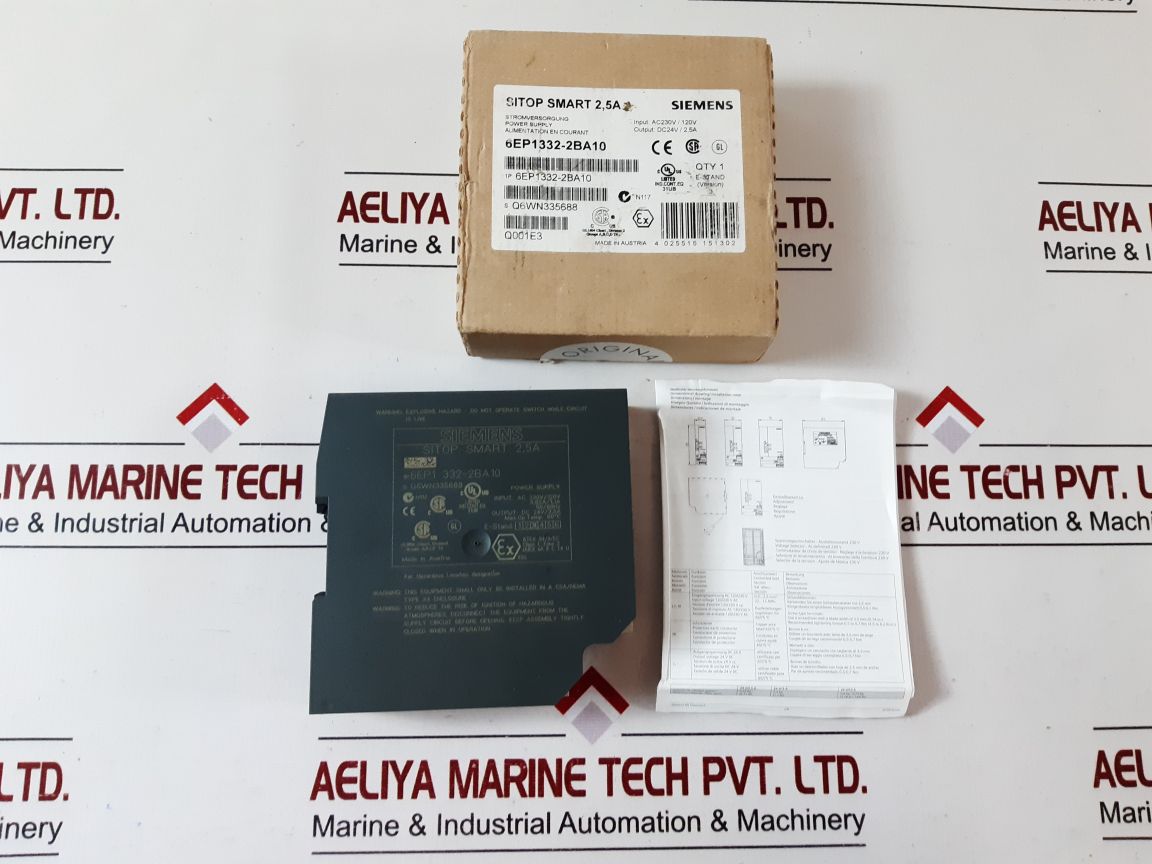 Siemens Sitop Smart 2,5A Power Supply 6Ep1 332-2Ba10