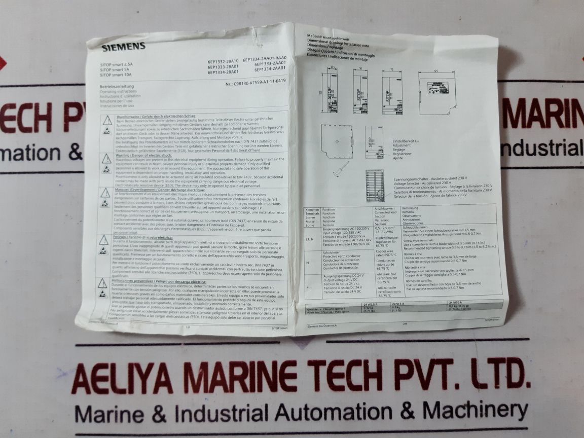 Siemens Sitop Smart 2,5A Power Supply 6Ep1 332-2Ba10 Q6Wn