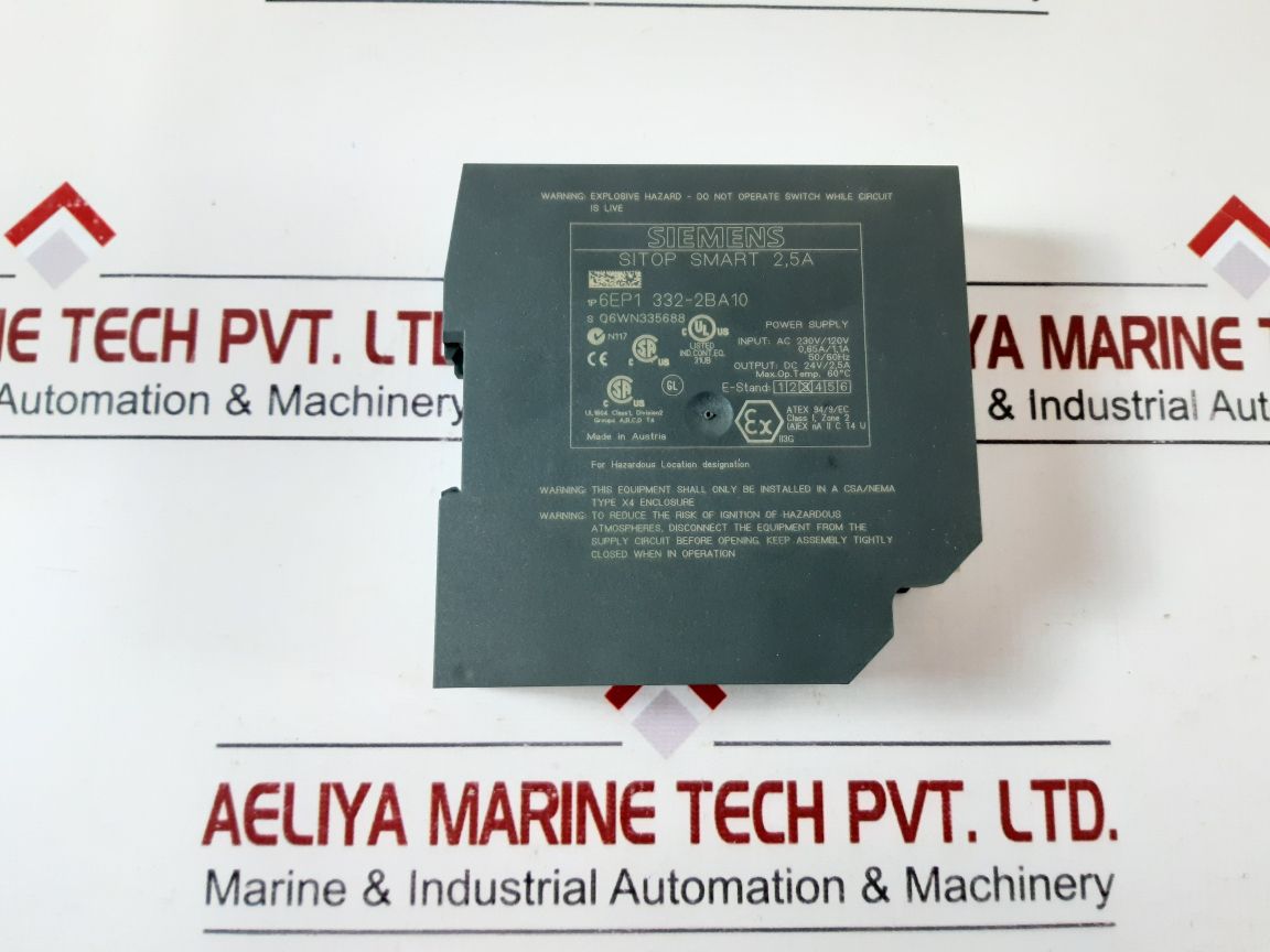Siemens Sitop Smart 2,5A Power Supply 6Ep1 332-2Ba10 Q6Wn