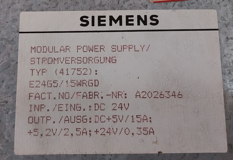Siemens 6Es5951-7Nd31 Power Supply Module 41752