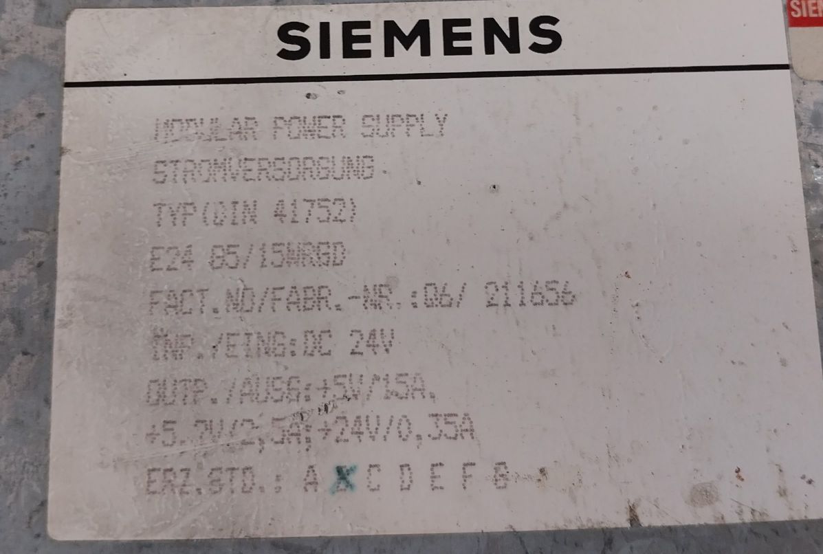 Siemens 6Es5951-7Nd31 Modular Power Supply Din 41752
