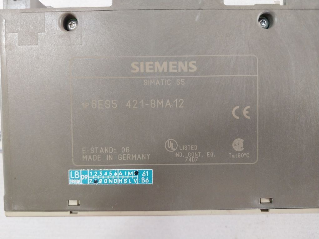 Siemens 6Es5 421-8Ma12 Digital Input Module 8 X 24V Dc