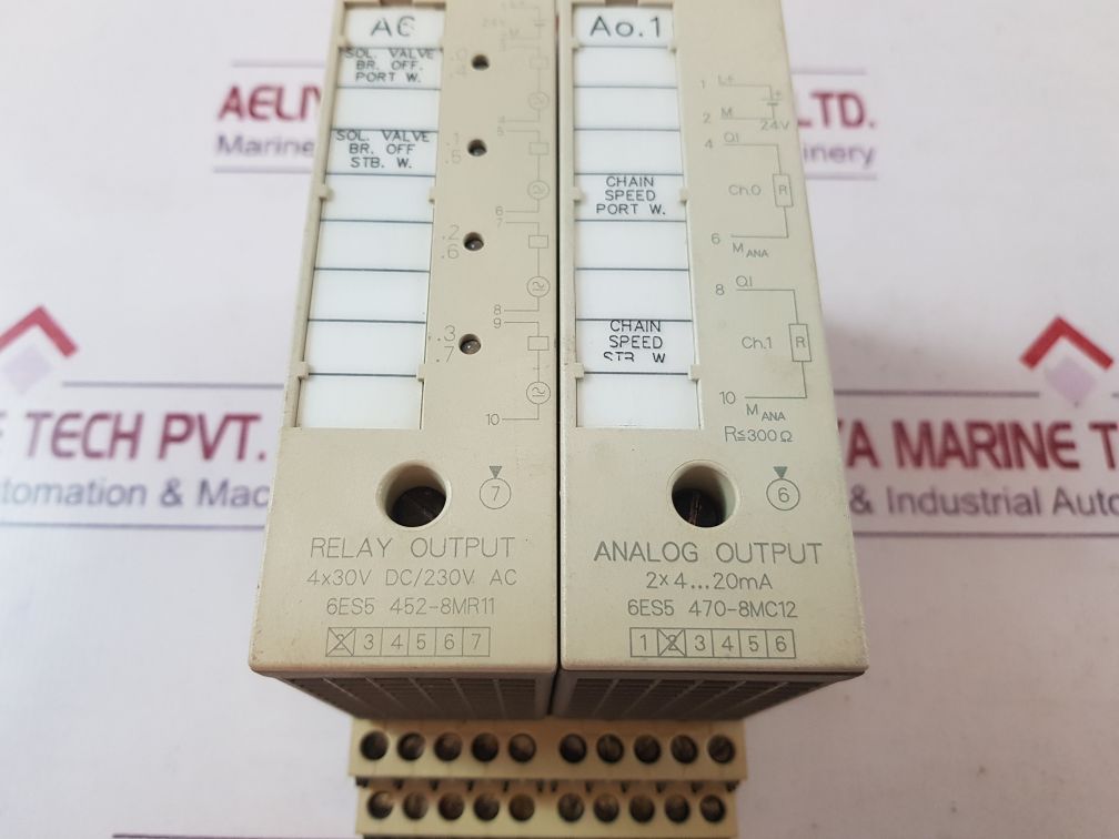 Siemens 6es5 452-8mr11 relay output, 6es5 470-8mc12 analog output with base