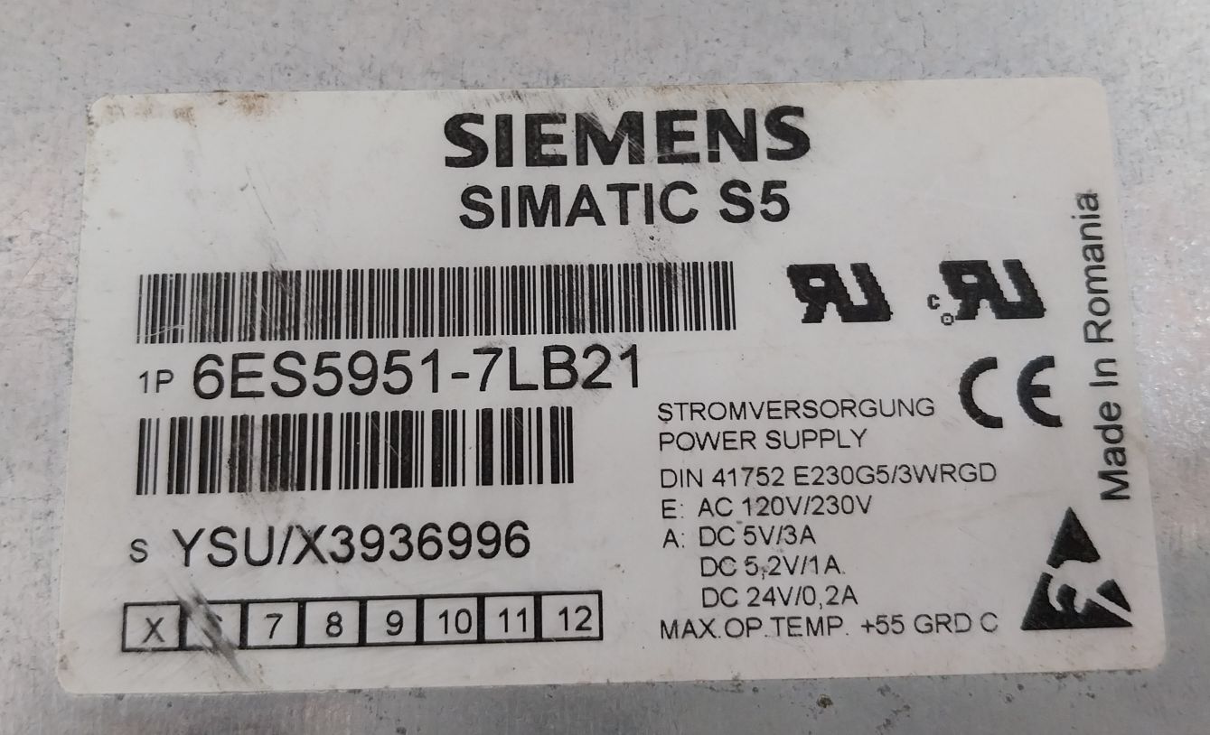 Siemens 6Es5 951-7Lb21 Power Supply Without Battery