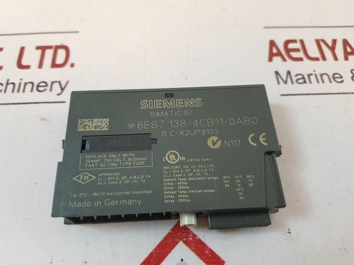 Siemens 6es7 138-4cb11-0ab0 simatic s7 power module s c-x2up3103