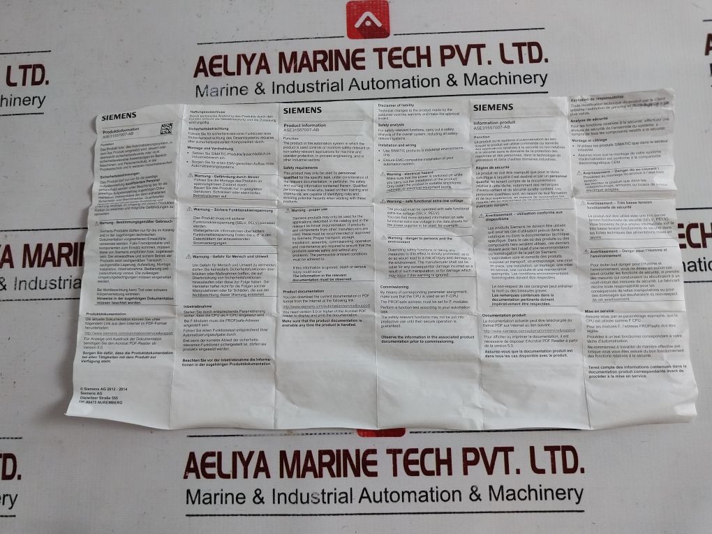 Siemens 6Es7138-4Fa05-0Ab0 Simatic Et 200S Digital Input Module