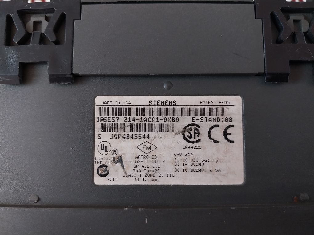 Siemens 6Es7 214-1Ac01-0Xb0 Control Module E-stand: 08