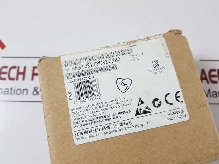 Siemens 6Es7 231-5Pd32-0Xb0 Simatic S7-1200 Analog Input Module
