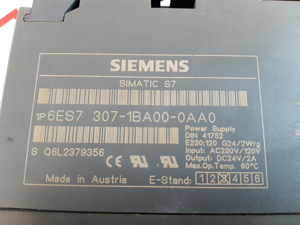 Siemens 6es7 307-1ba00-0aa0 power supply