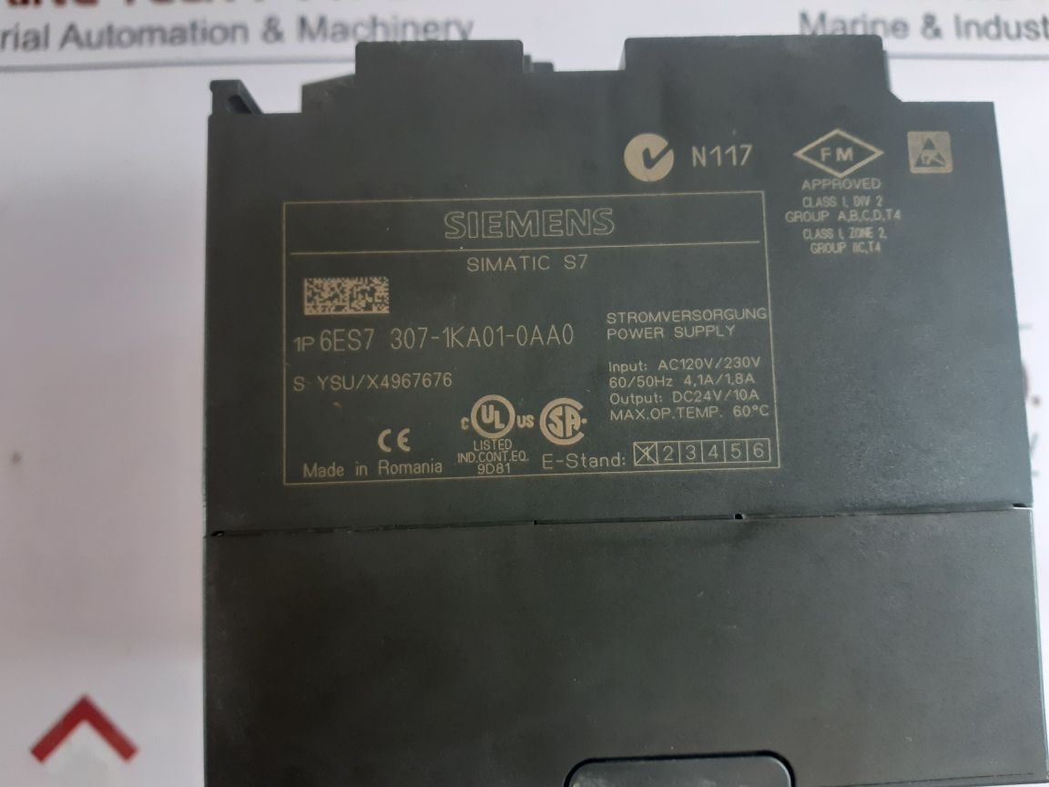 Siemens 6Es7 307-1Ka01-0Aa0 Power Supply