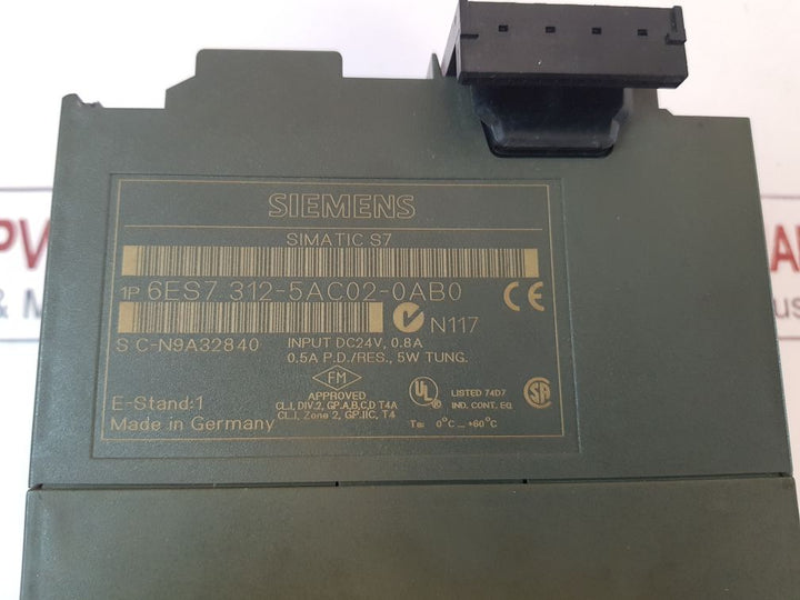 Siemens 6Es7 312-5Ac02-0Ab0 Simatic S7 Cpu312 Ifm