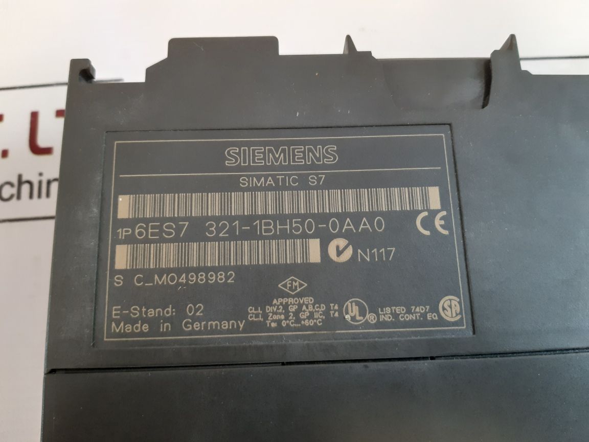 Siemens 6Es7 321-1Bh50-0Aa0 Simatic S7 Input Module E-stand: 02