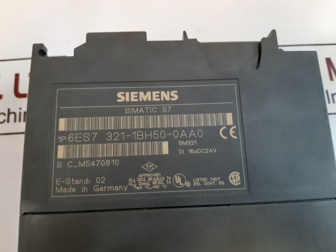 Siemens 6Es7 321-1Bh50-0Aa0 Simatic S7 Input Module E-stand: 02