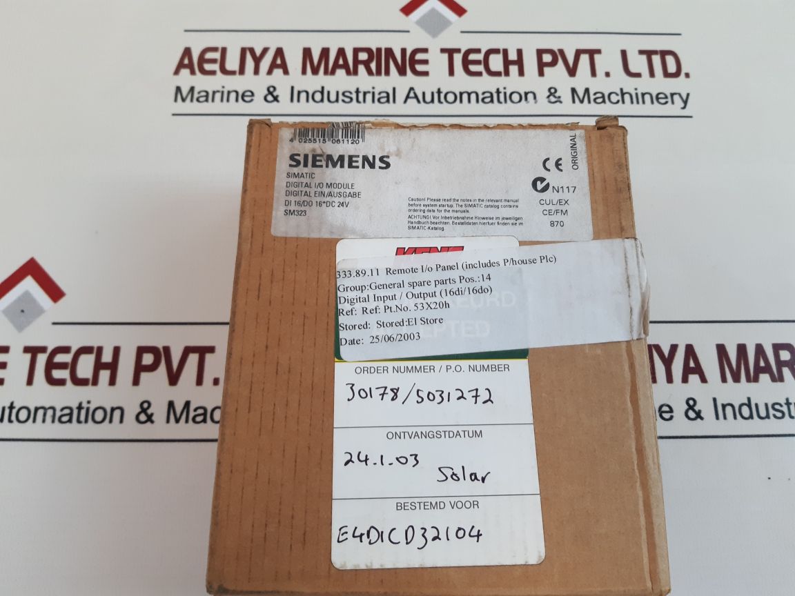 Siemens Simatic S7 6Es7 323-1Bl00-0Aa0 Digital I/O Module E-stand 4