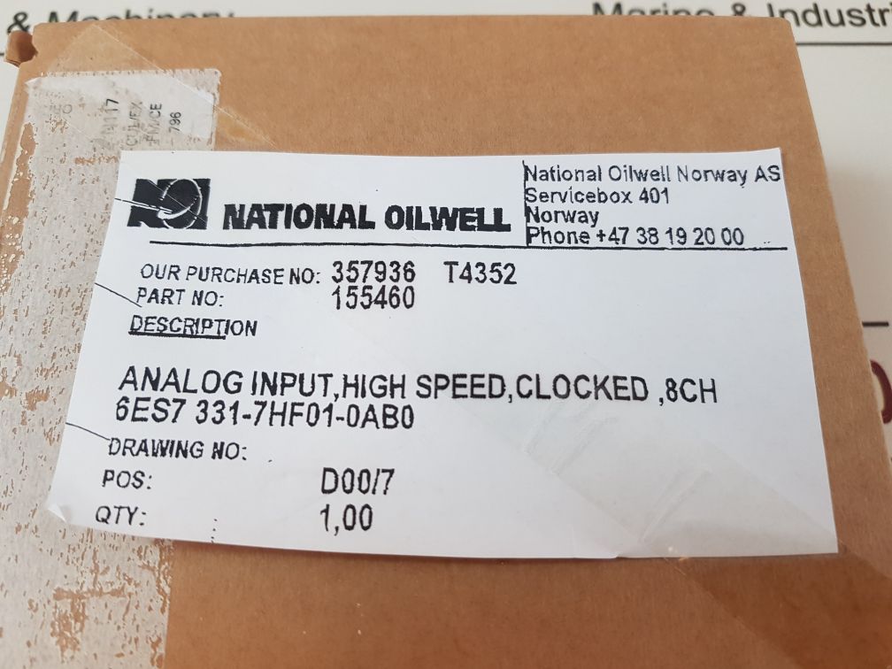 Siemens Simatic S7 6Es7 331-7Hf01-0Ab0 Analog Input Module