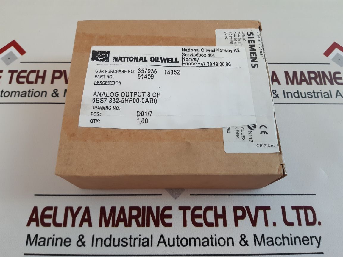 Siemens Simatic S7 6Es7 332-5Hf00-0Ab0 Analog Output Module