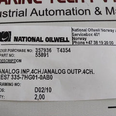 Siemens 6Es7 335-7Hg01-0Ab0 Analog I/O Module