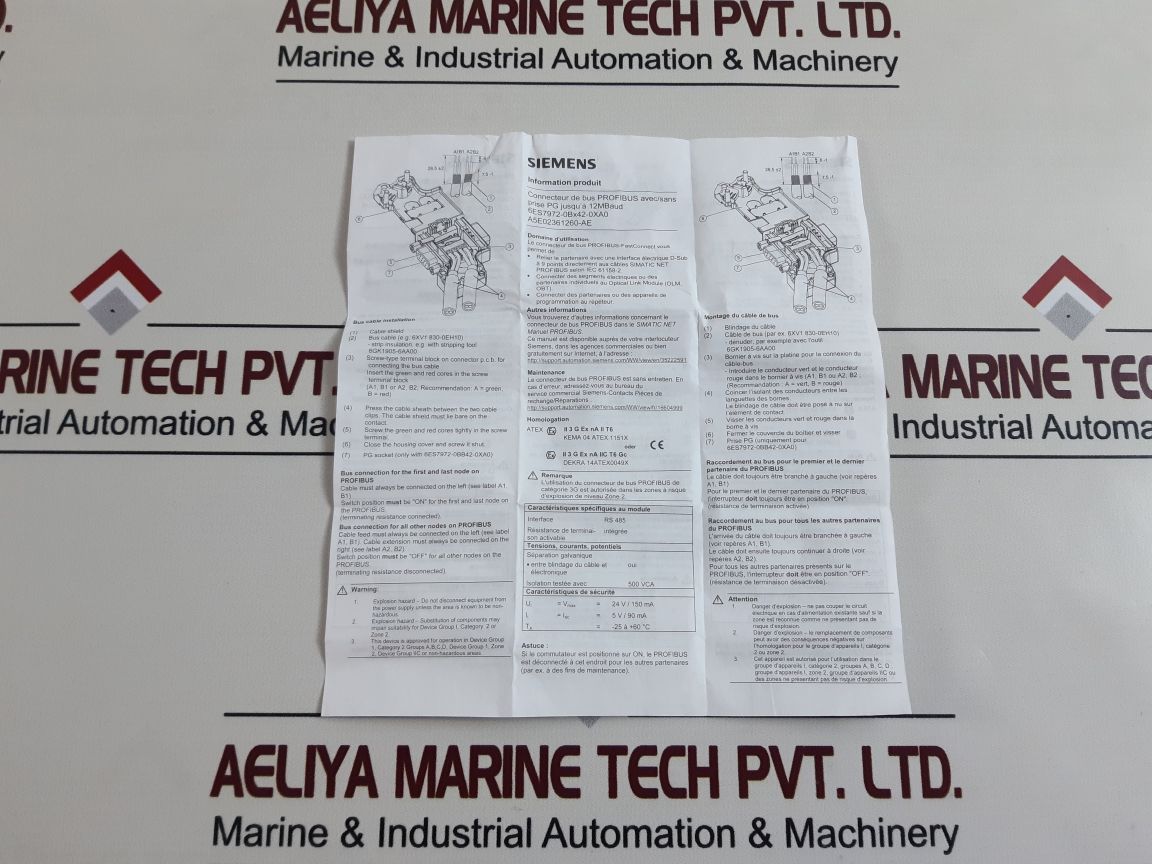 Siemens 6Es7 972-0Ba42-0Xa0 Bus Connector

