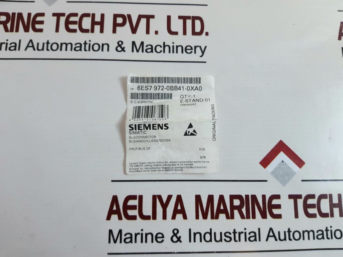 Siemens 6Es7 972-0Bb41-0Xa0 Profibus Dp Bus Connector