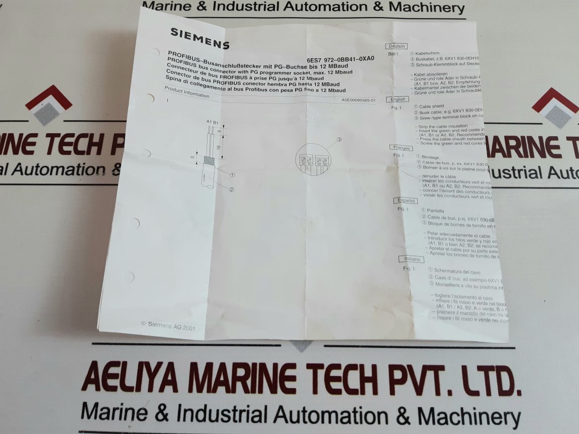 Siemens 6Es7 972-0Bb41-0Xa0 Profibus Dp Bus Connector