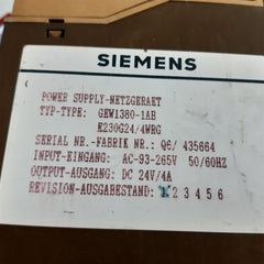 Siemens 6ew1380-1ab power supply ac-93-265v