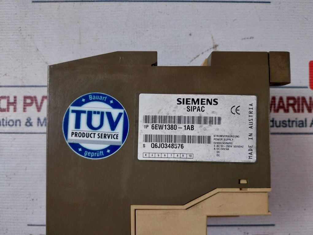 Siemens 6Ew1380-1Ab Power Supply Dc 24V/4A