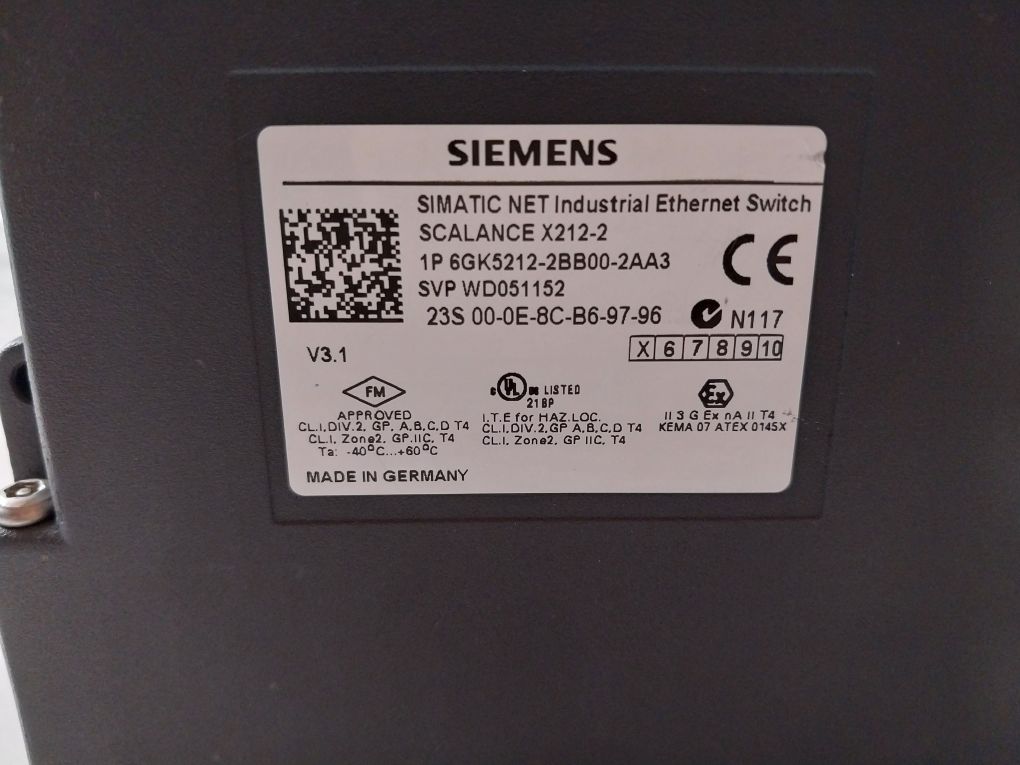 Siemens 6Gk5212-2Bb00-2Aa3 Simatic Net Industrial Ethernet Switch