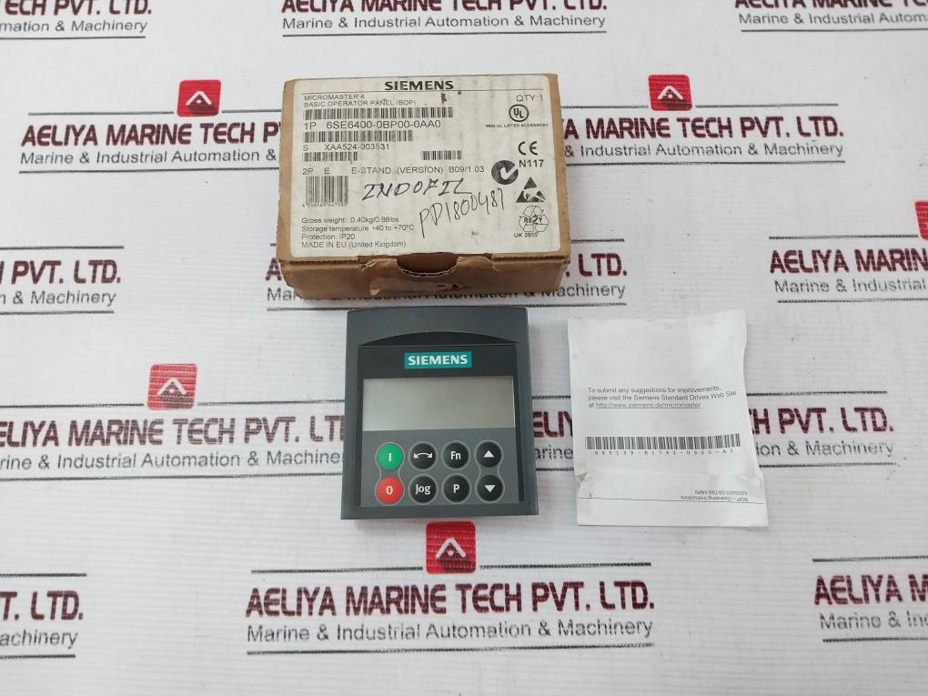 Siemens 6Se6400-0Bp00-0Aa0 Basic Operator Panel (Bop)