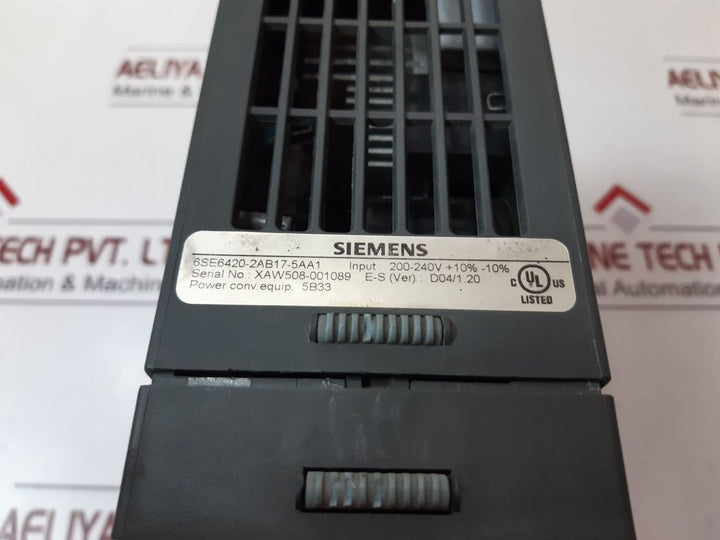 Siemens 6Se6420-2Ab17-5Aa1 Micromaster 420 Inverter