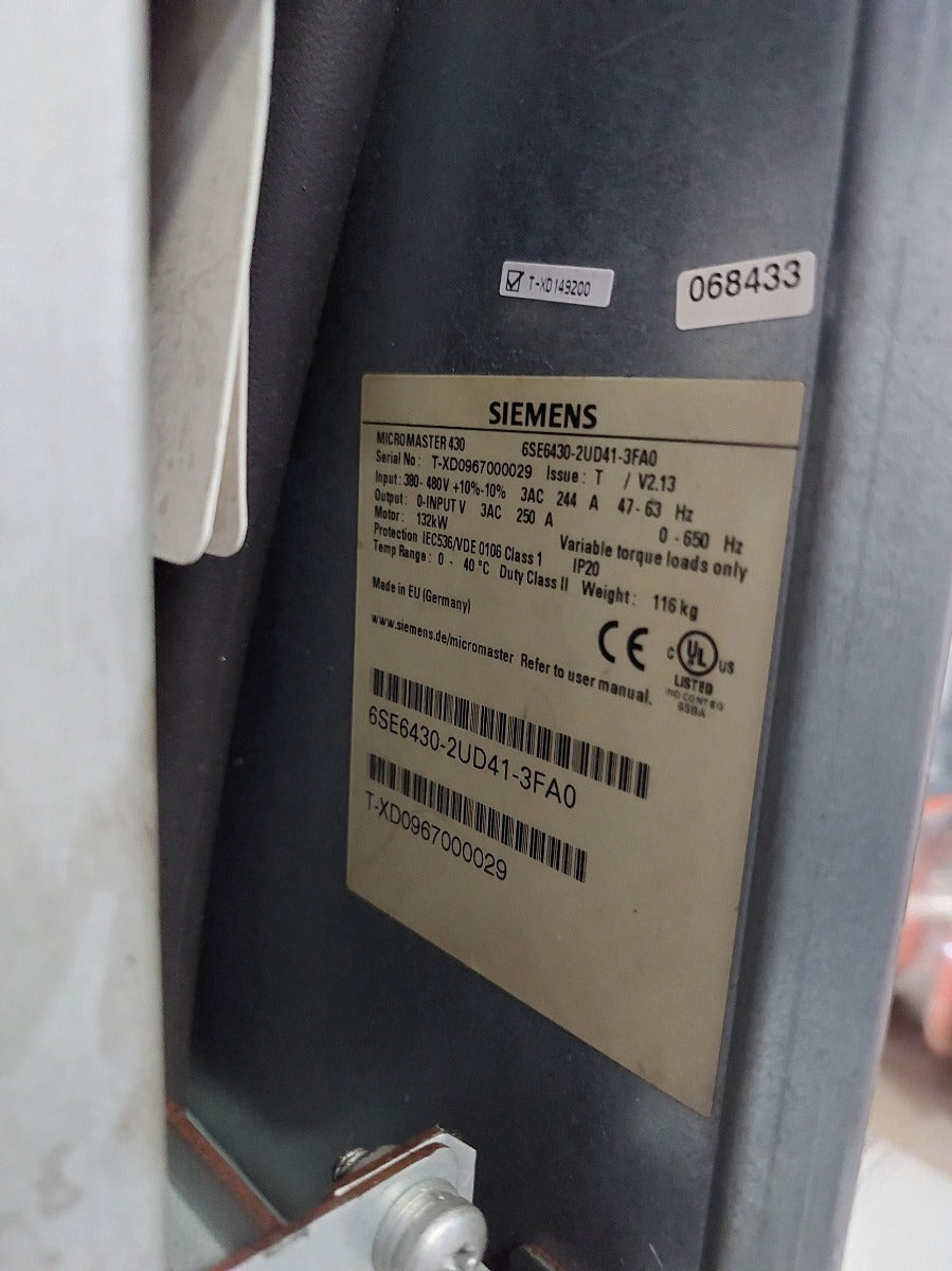 Siemens 6Se6430-2Ud41-3Fa0 Micromaster 430 Frequency Inverter Plc Drive Speed
