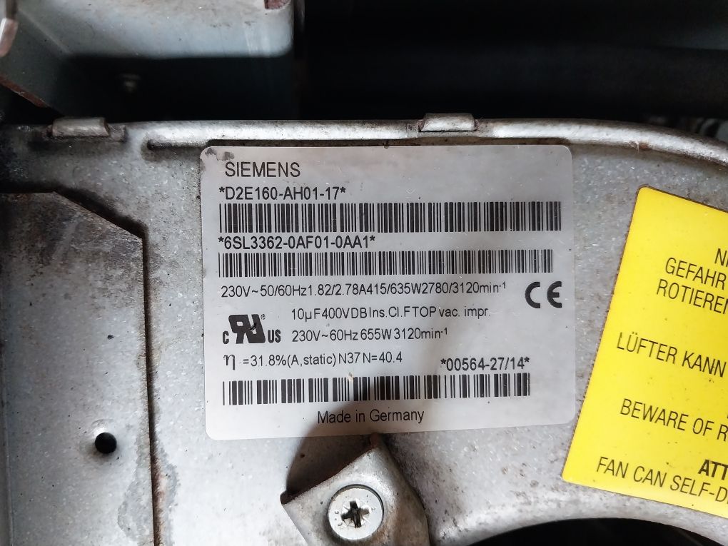 Siemens 6Se6440-2Ud41-1Fa1 Micromaster 440 Ac Inverter Drive