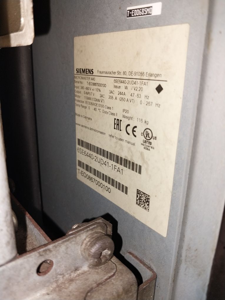Siemens 6Se6440-2Ud41-1Fa1 Micromaster 440 Ac Inverter Drive
