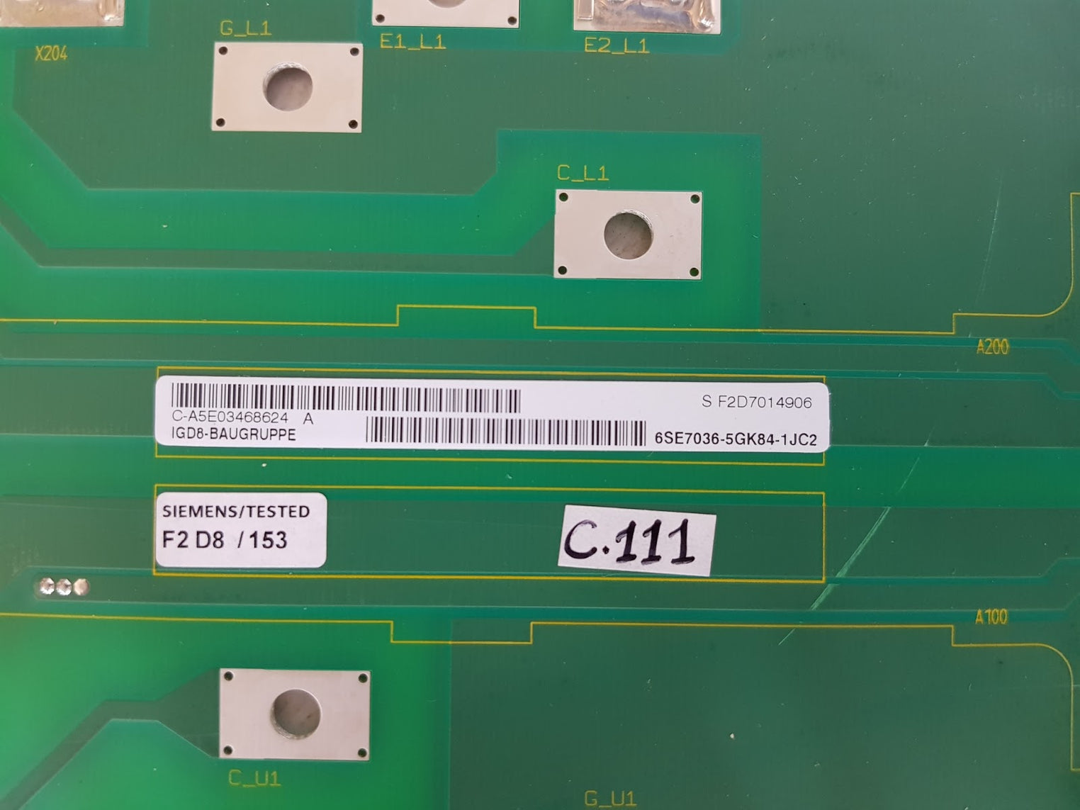 Siemens 6Se7036-5Gk84-1Jc2 Inverter Gate Driver Board  