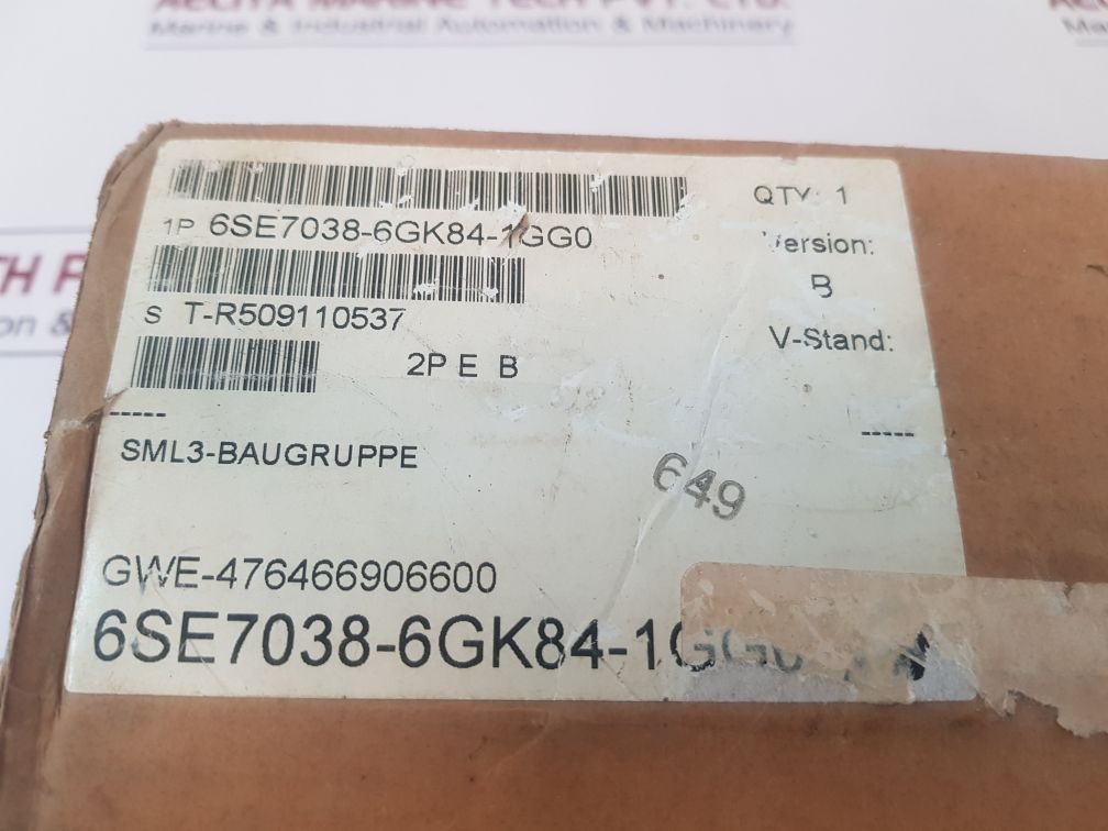Siemens 6Se7038-6Gk84-1Gg0 Inverter Connection Module