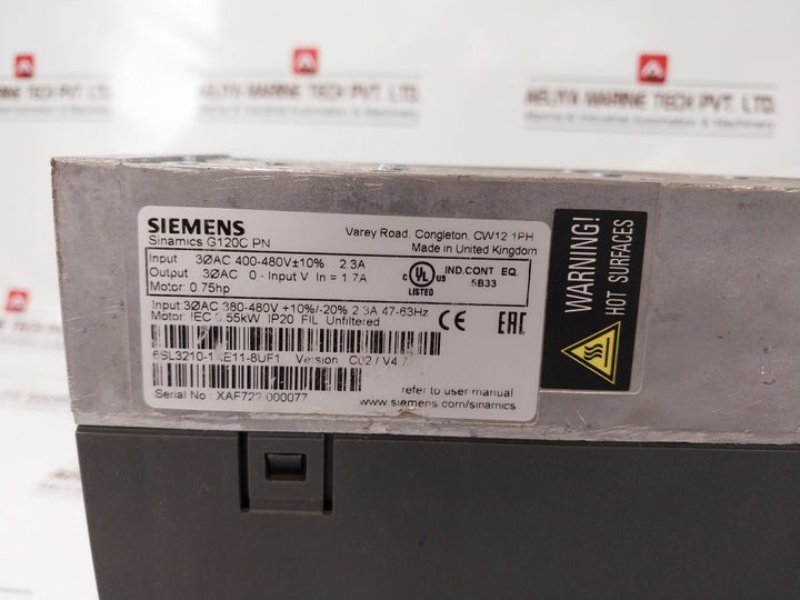 Siemens 6Sl3210-1 Ke11-8Uf1 Sinamics G120C Pn Frequency Converter