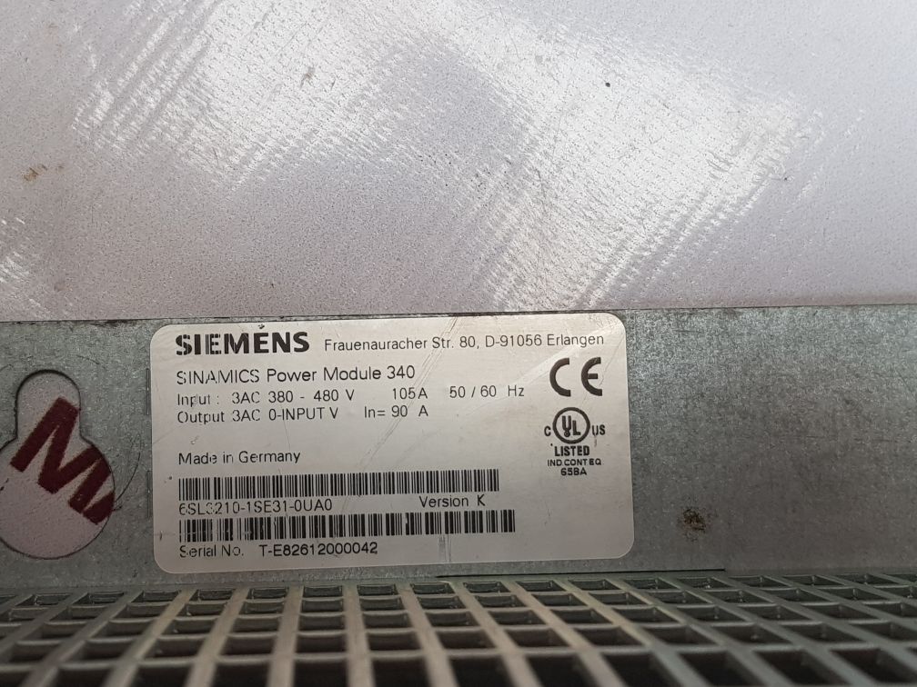Siemens 6Sl3210-1Se31-0Ua0 Sinamics Power Module 340 With 6Sl3040-0Pa01-0Aa0