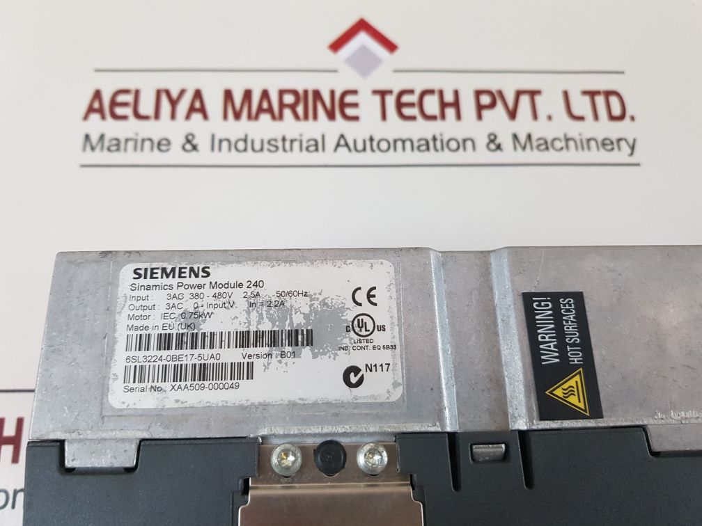 Siemens 6Sl3224-0Be17-5Ua0 Sinamics Power Module 240