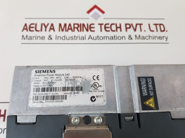 Siemens 6Sl3224-0Be17-5Ua0 Sinamics Power Module 240